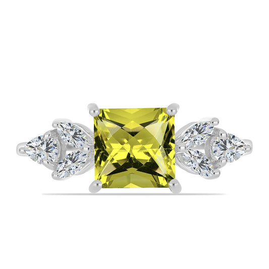 Strieborný Prsteň s Citrónovým Topásom a Bielym Topásom