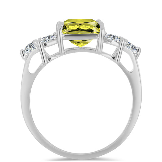 Strieborný Prsteň s Citrónovým Topásom a Bielym Topásom