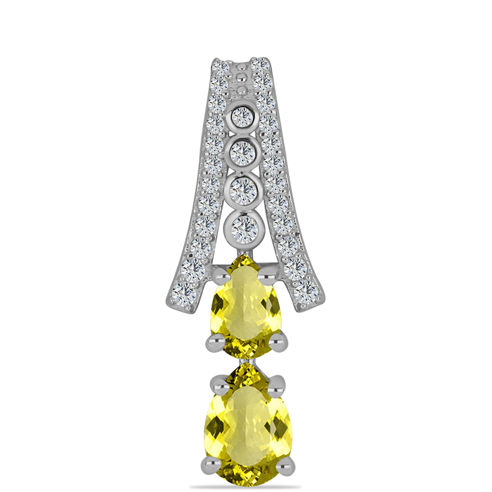 Strieborný Prívesok s Citrónovým Topásom a Bielym Topásom 1 