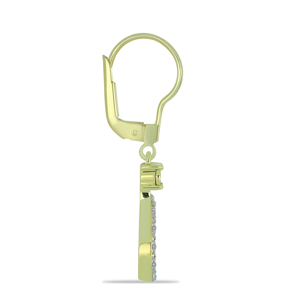 Pozlátené Strieborné Náušnice s Červeným Diamantom a Bielym Diamantom 2 