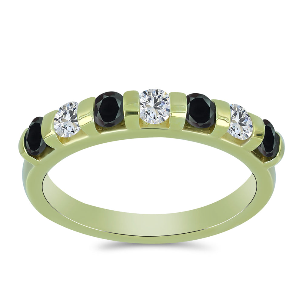 Pozlátený Strieborný Prsteň s Obsidianom a Bielym Topásom 3 