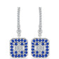 Strieborné Náušnice s Austrálskym Modrým Zafírom a Bielym Topásom
