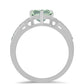 Strieborný Prsteň s so Zeleným Ametystom a Bielym Topásom