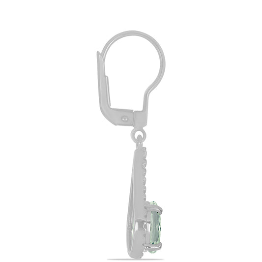 Strieborné Náušnice s so Zeleným Ametystom