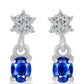 Strieborné Náušnice s Austrálskym Modrým Zafírom a Bielym Topásom
