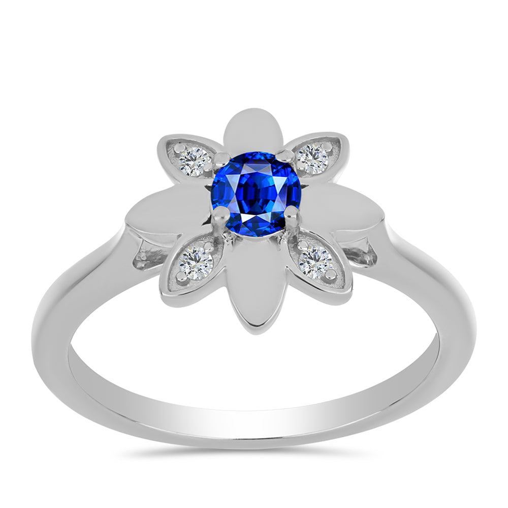 Strieborný Prsteň s Austrálskym Modrým Zafírom a Bielym Topásom