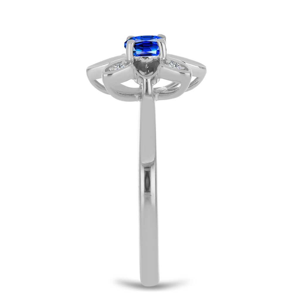 Strieborný Prsteň s Austrálskym Modrým Zafírom a Bielym Topásom 4 