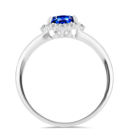 Strieborný Prsteň s Austrálskym Modrým Zafírom a Bielym Topásom