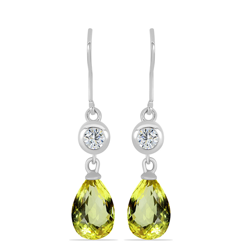 Strieborné Náušnice s Citrónovým Topásom a Bielym Topásom
