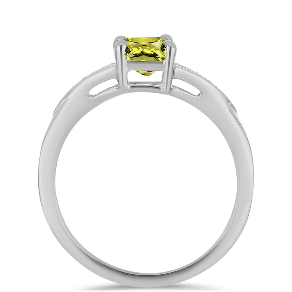 Strieborný Prsteň s Citrónovým Topásom a Bielym Topásom