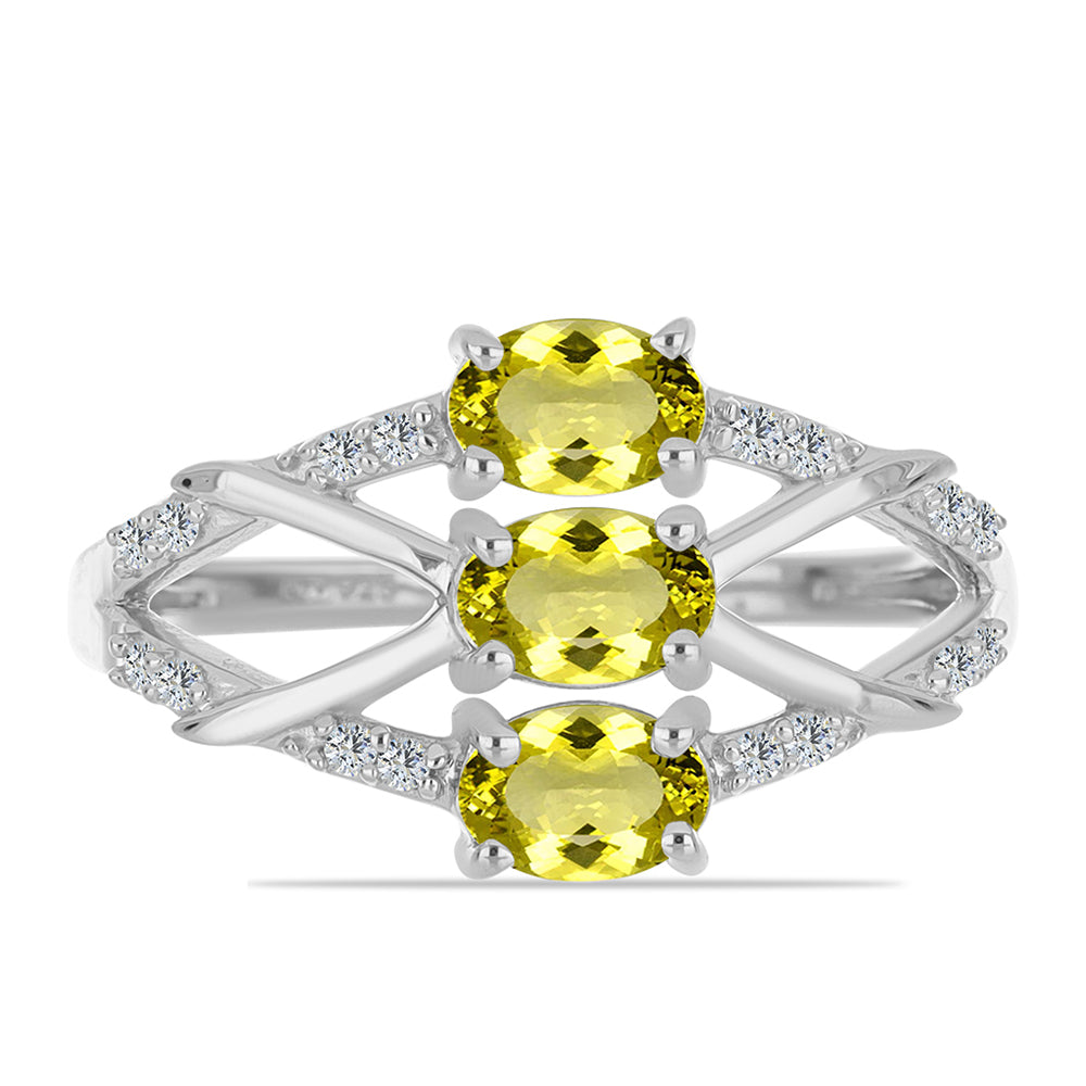 Strieborný Prsteň s Citrónovým Topásom a Bielym Topásom 1 