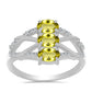Strieborný Prsteň s Citrónovým Topásom a Bielym Topásom