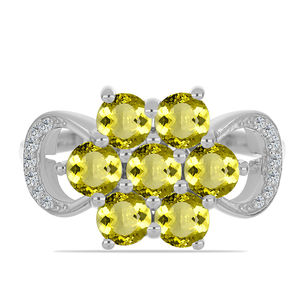 Strieborný Prsteň s Citrónovým Topásom a Bielym Topásom 1 