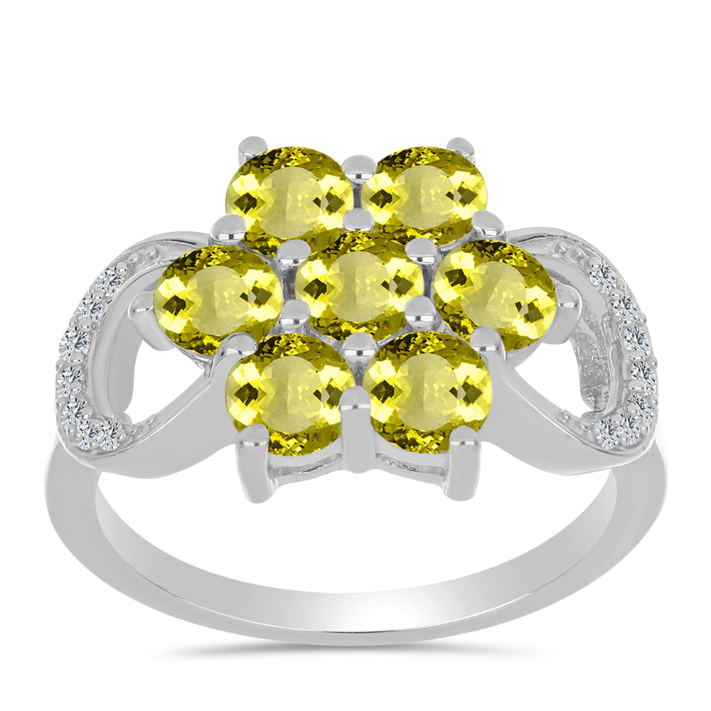 Strieborný Prsteň s Citrónovým Topásom a Bielym Topásom 3 