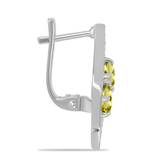 Strieborné Náušnice s Citrónovým Topásom a Bielym Topásom