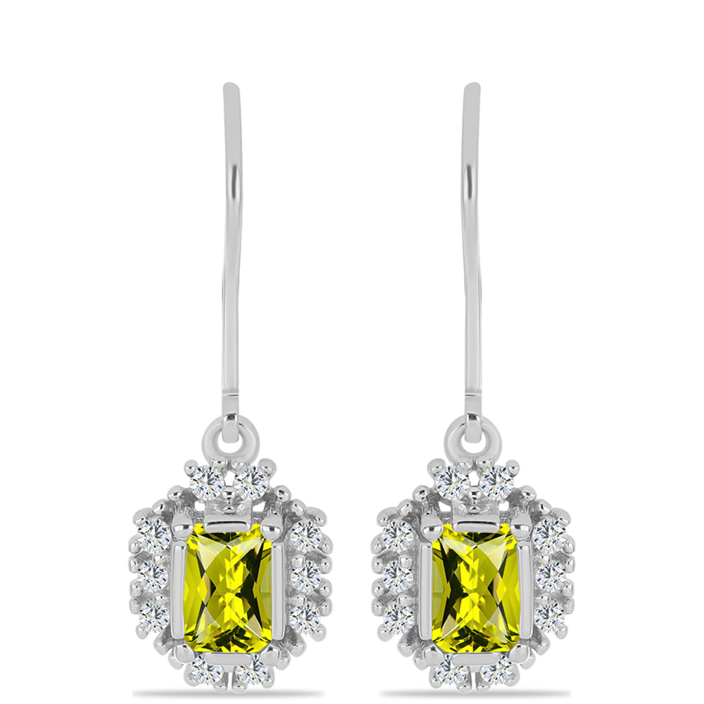 Strieborné Náušnice s Citrónovým Topásom a Bielym Topásom 1 