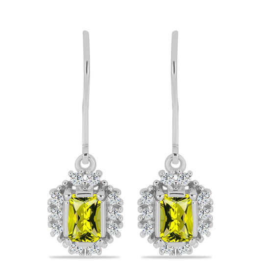 Strieborné Náušnice s Citrónovým Topásom a Bielym Topásom