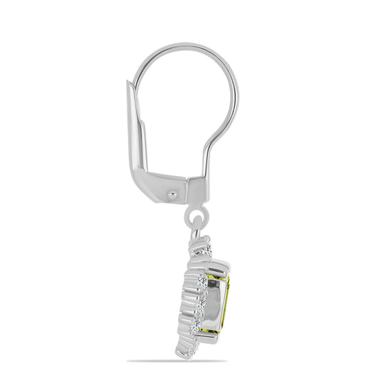 Strieborné Náušnice s Citrónovým Topásom a Bielym Topásom