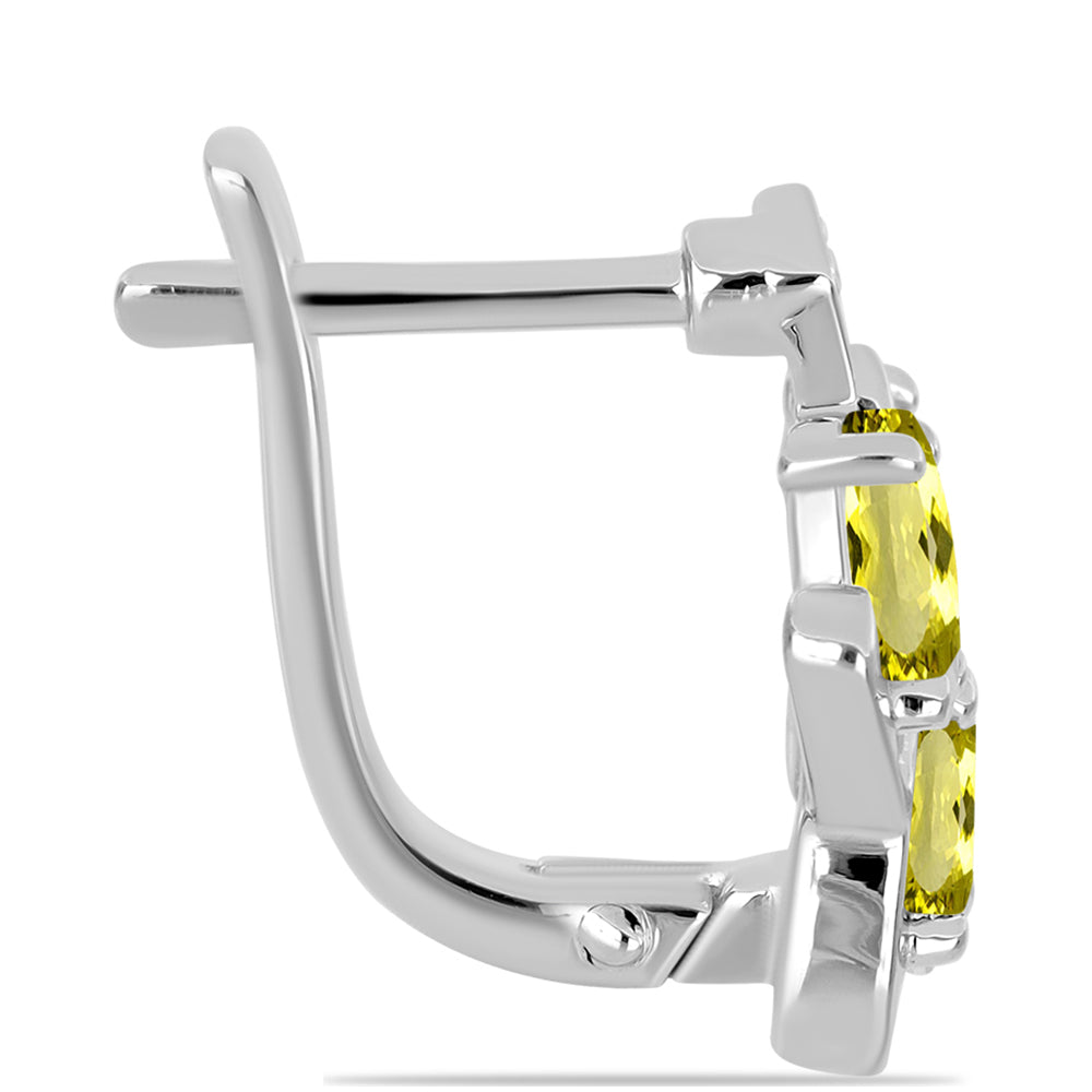 Strieborné Náušnice s Citrónovým Topásom a Bielym Topásom 2 