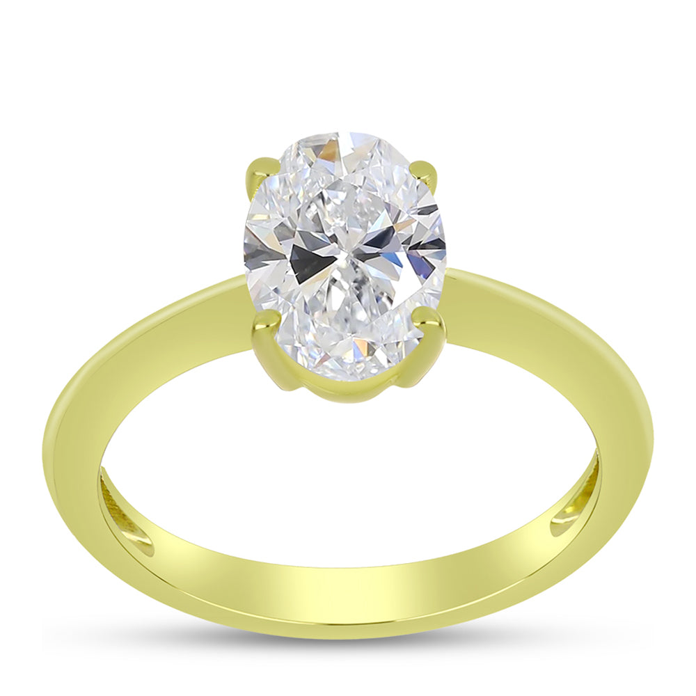 Pozlátený Strieborný Prsteň s Certifikovaný Diamantom pestovaný v laboratóriu