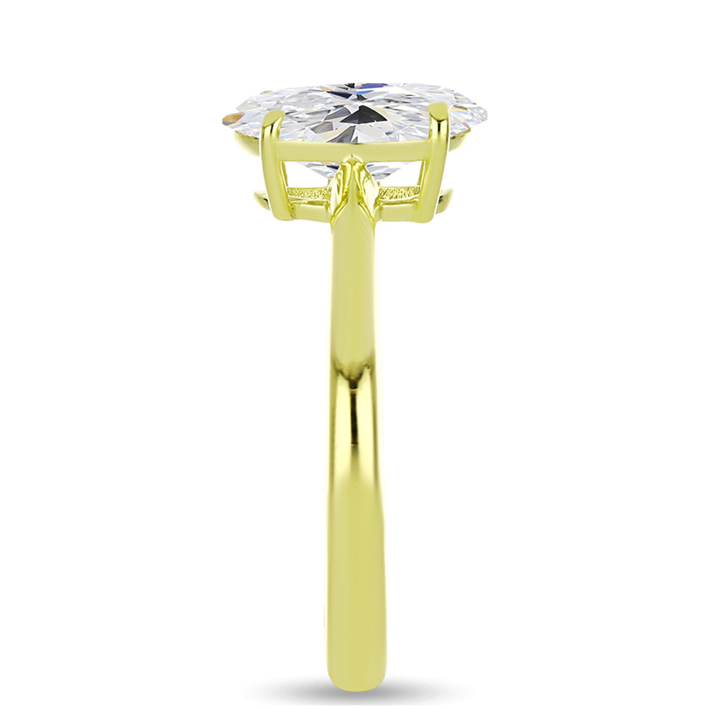 Pozlátený Strieborný Prsteň s Certifikovaný Diamantom pestovaný v laboratóriu 4 