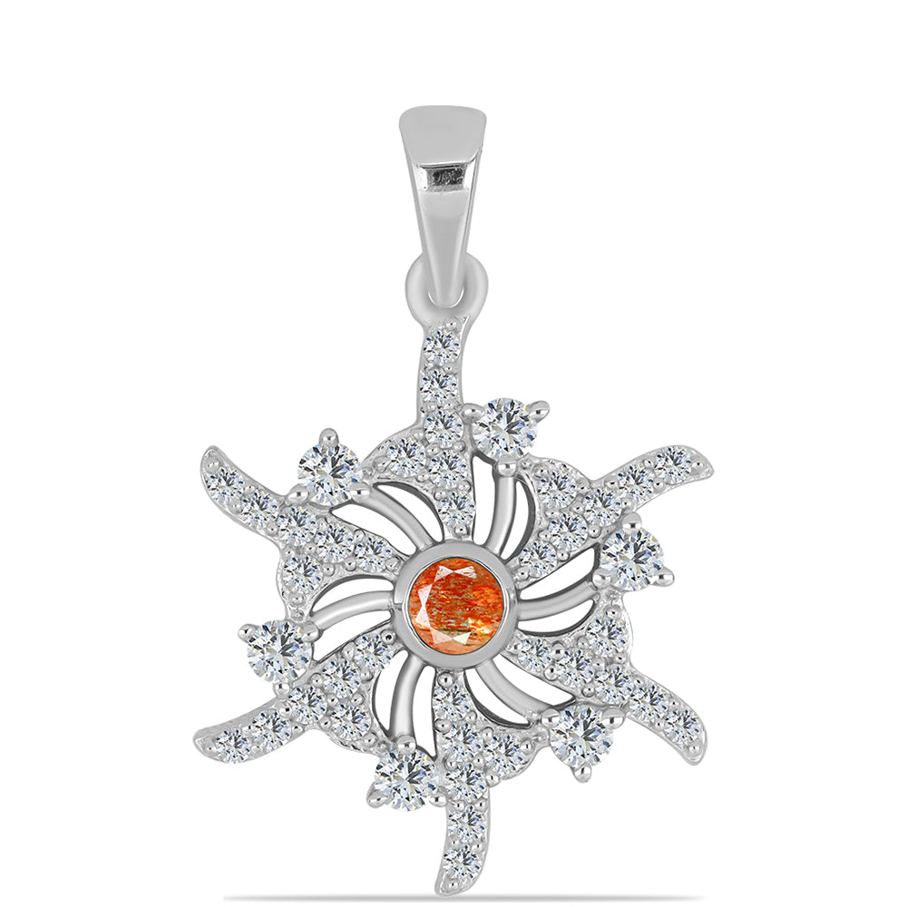 Strieborný Náhrdelník s Oregonským Slnečným Kameňom a Bielym Topásom