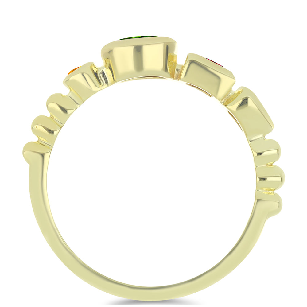 Pozlátený Strieborný Prsteň s Chakra Turmalínom