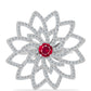 Strieborný Prsteň s Madagaskarským Rubínom a Bielym Topásom