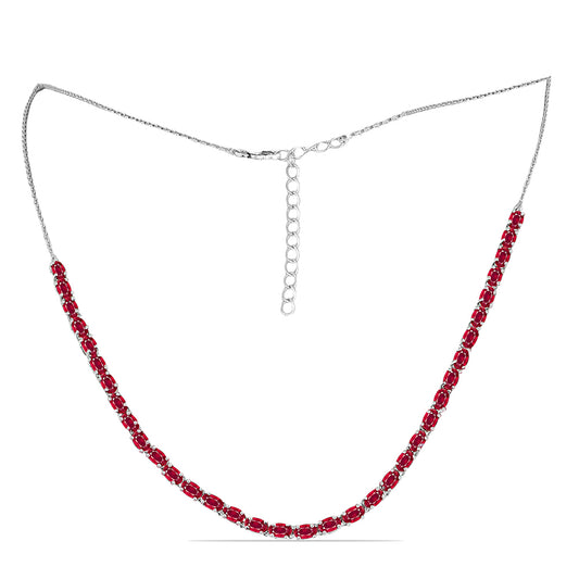 Strieborný Náhrdelník s Madagaskarským Rubínom