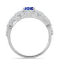 Strieborný Prsteň s Tanzanitom a Bielym Topásom
