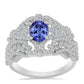 Strieborný Prsteň s Tanzanitom a Bielym Topásom