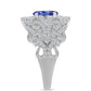 Strieborný Prsteň s Tanzanitom a Bielym Topásom