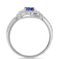 Strieborný Prsteň s Tanzanitom a Bielym Topásom