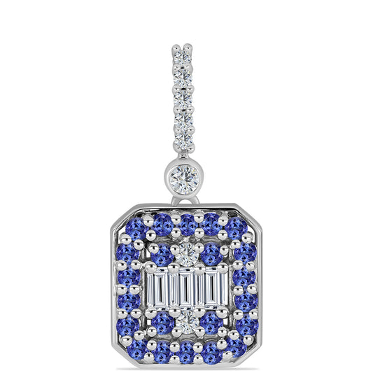 Strieborný Prívesok s Tanzanitom a Bielym Topásom