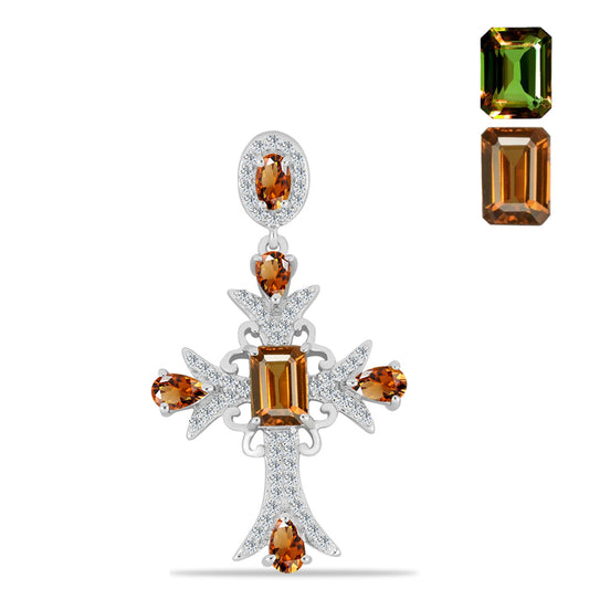 Strieborný Prívesok s Certifikovaný Anatólskym zultanitom pestovaný v laboratóriu