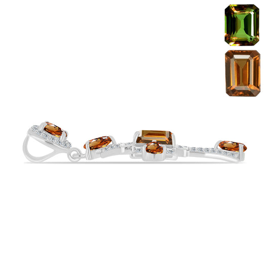 Strieborný Prívesok s Certifikovaný Anatólskym zultanitom pestovaný v laboratóriu