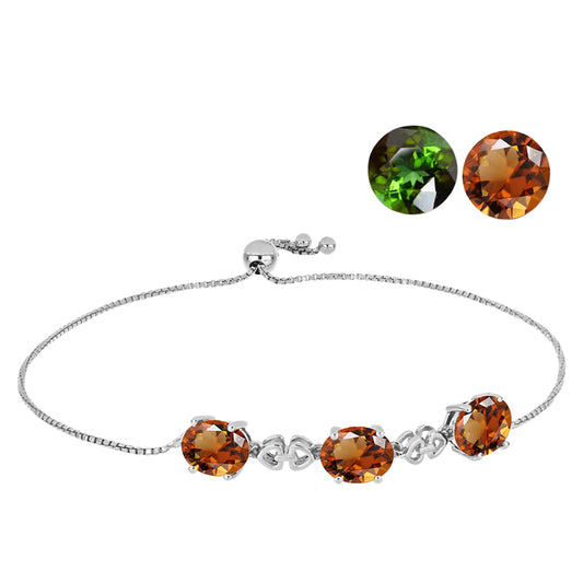 Strieborný Náramok s Certifikovaný Anatólskym zultanitom pestovaný v laboratóriu