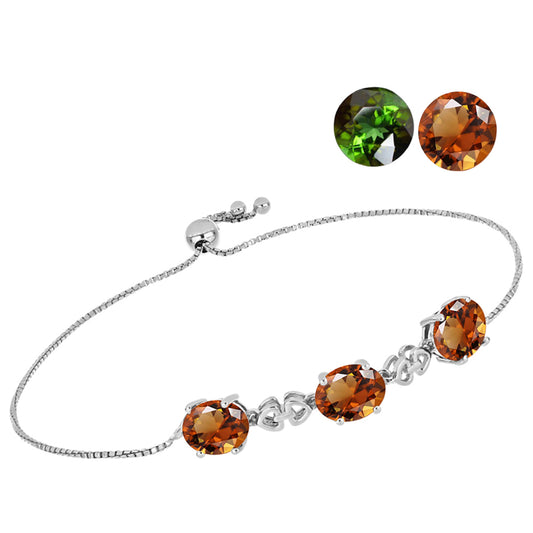 Strieborný Náramok s Certifikovaný Anatólskym zultanitom pestovaný v laboratóriu