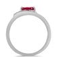 Strieborný Prsteň s Madagaskarským Rubínom a Bielym Topásom