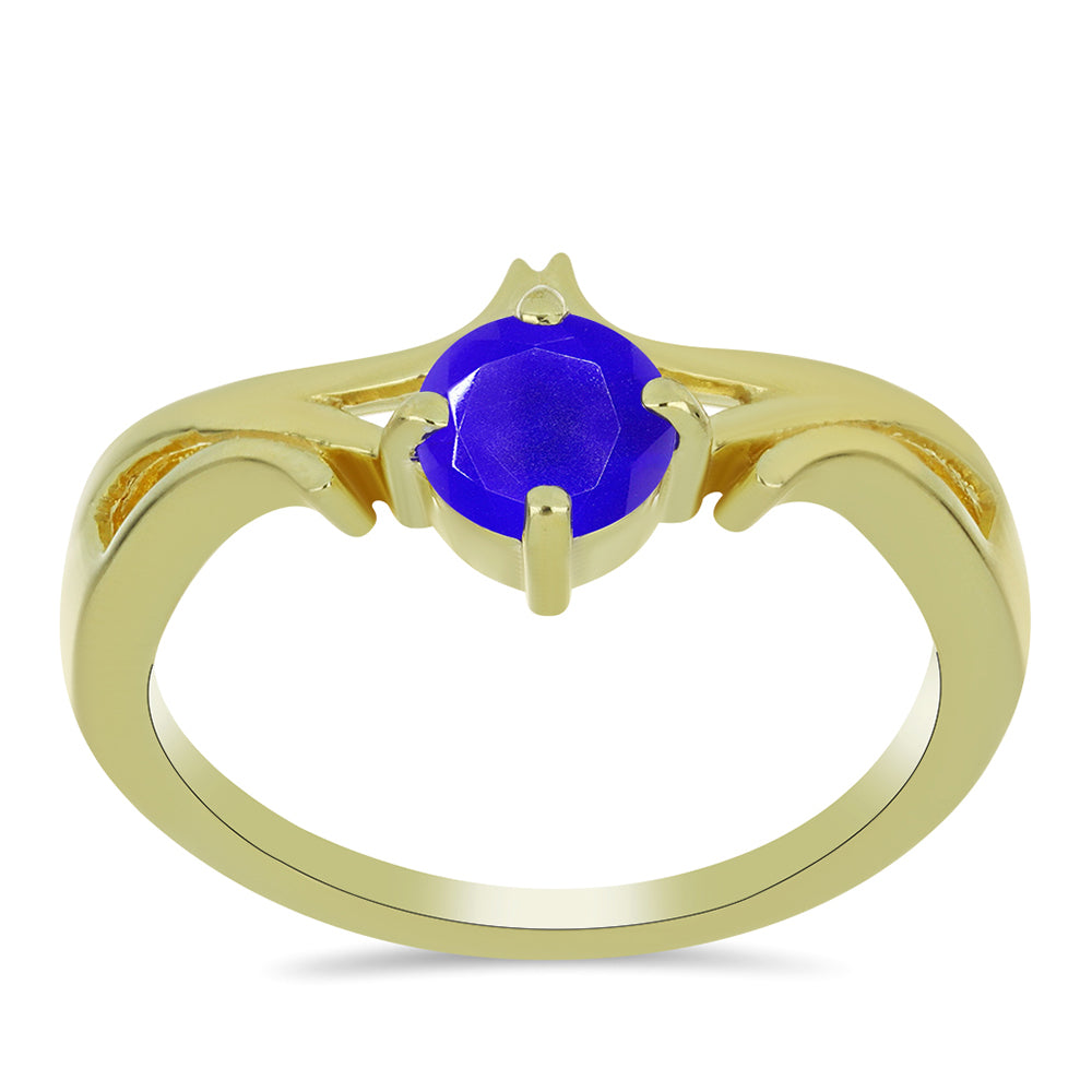 Pozlátený Strieborný Prsteň s Modrým Achátom 3 