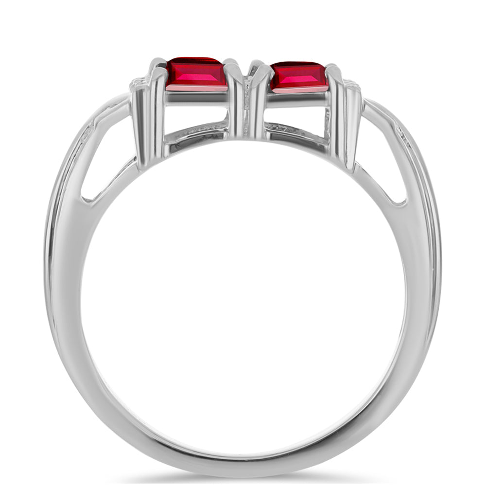 Strieborný Prsteň s Bartonským Granátom a Bielym Topásom