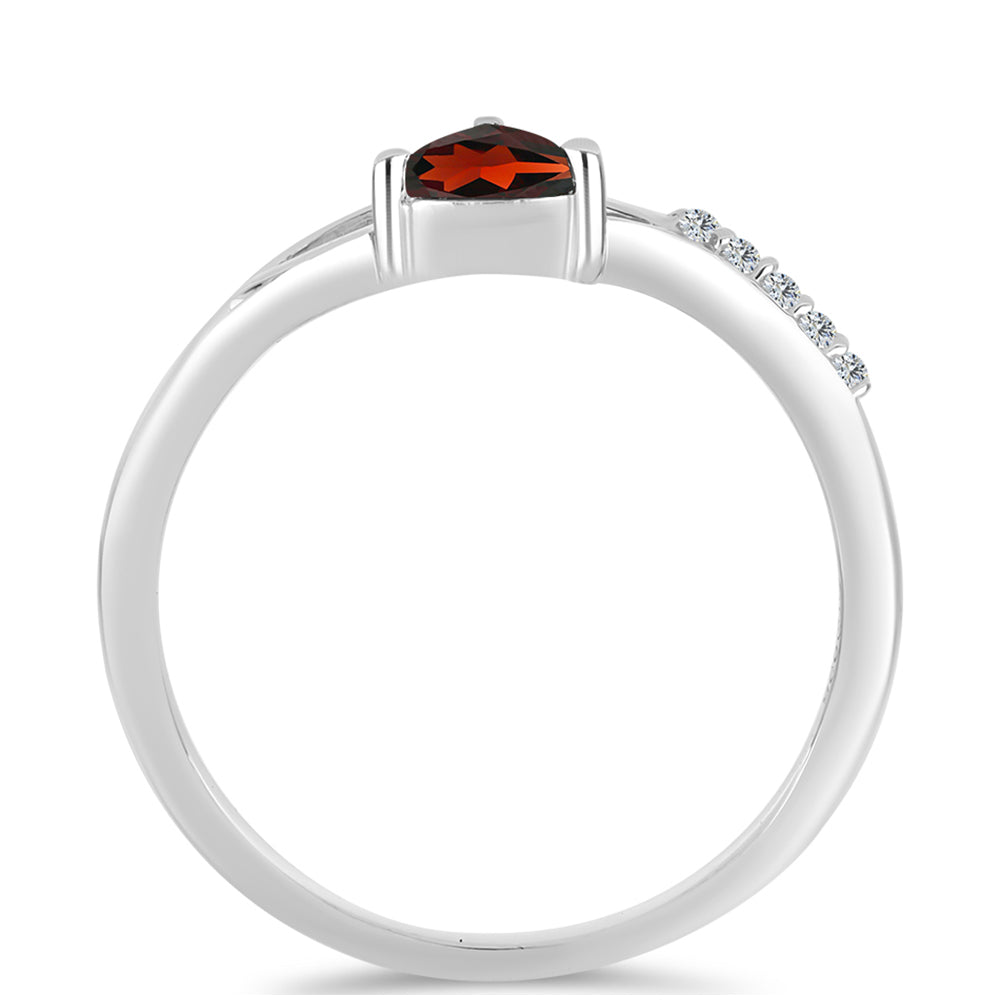 Strieborný Prsteň s Bartonským Granátom a Bielym Topásom 2 