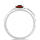 Strieborný Prsteň s Bartonským Granátom a Bielym Topásom