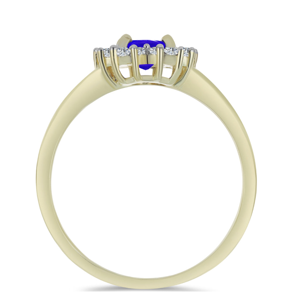 Pozlátený Strieborný Prsteň s Modrým Achátom a Bielym Topásom 2 