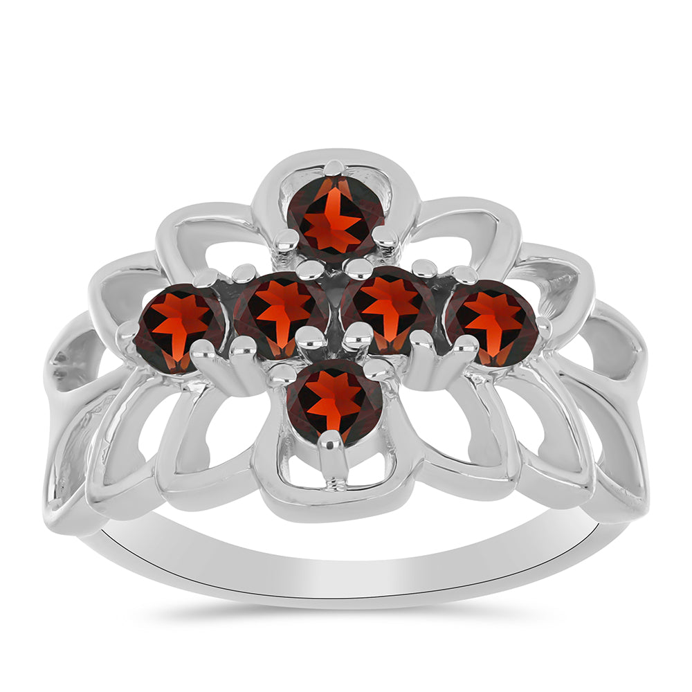 Strieborný Prsteň s Bartonským Granátom 3 