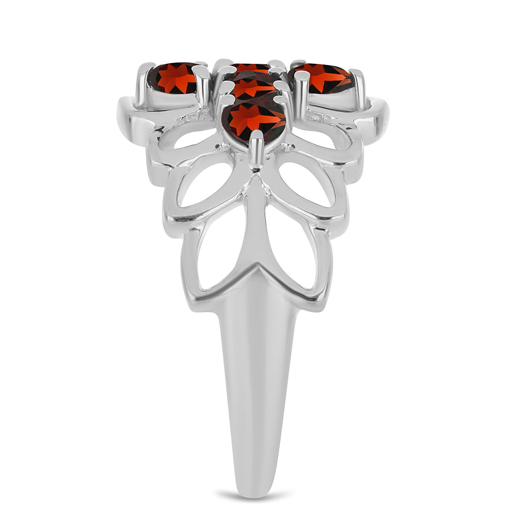 Strieborný Prsteň s Bartonským Granátom 4 