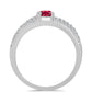 Strieborný Prsteň s Madagaskarským Rubínom a Bielym Topásom