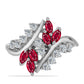 Strieborný Prsteň s Madagaskarským Rubínom a Bielym Topásom