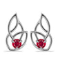 Strieborné Náušnice s Madagaskarským Rubínom