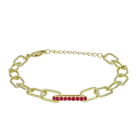 Pozlátený Strieborný Náramok s Madagaskarským Rubínom